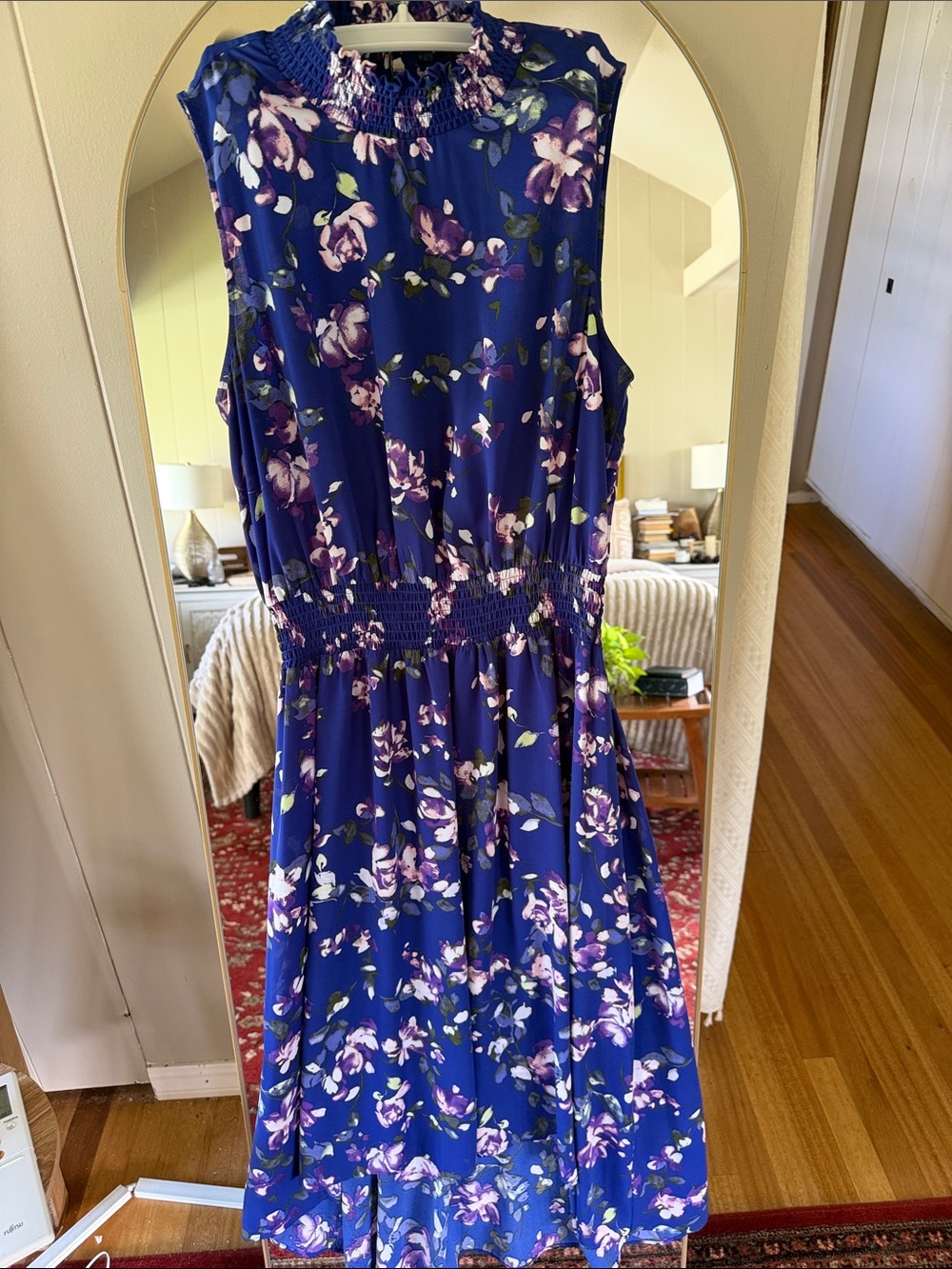 Nanette Lepore Royal Blue Floral Midi Dress
